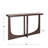 Rectangular Mango Wood Console Table with Modern Trestle Base in Black Walnut