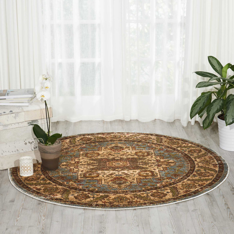 Mckie Oriental Indoor Rug, Round 3'4"