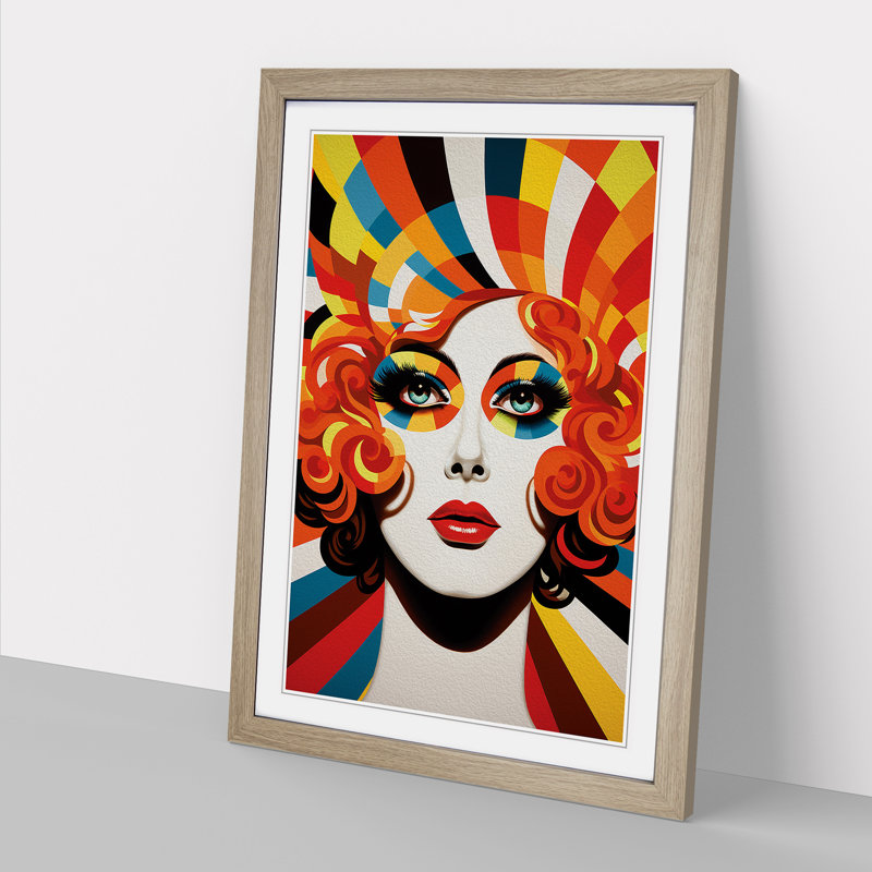 Drag Queen Op No.2 - Single Picture Frame Print on Wood, Oak Framed, 46cm H x 34cm W