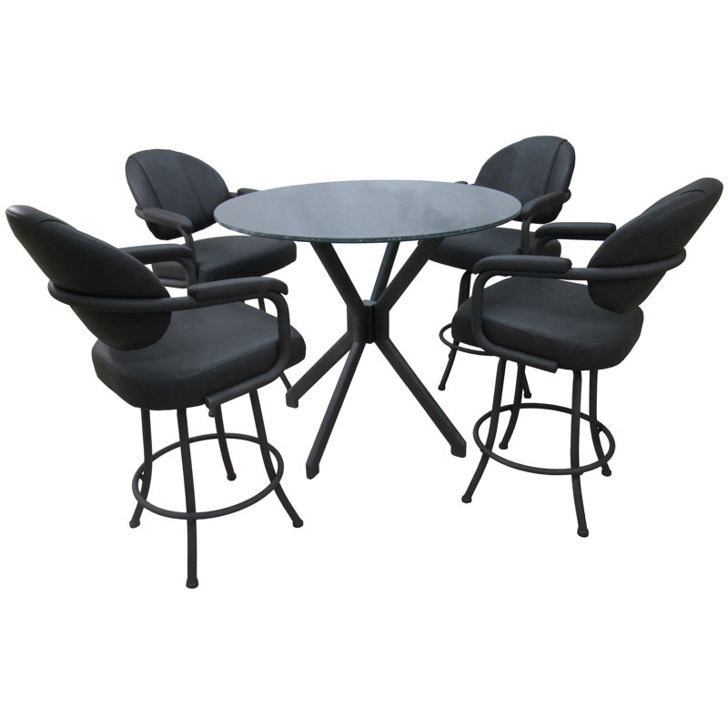 Rabiha Round 42.00' Dining Set, gris