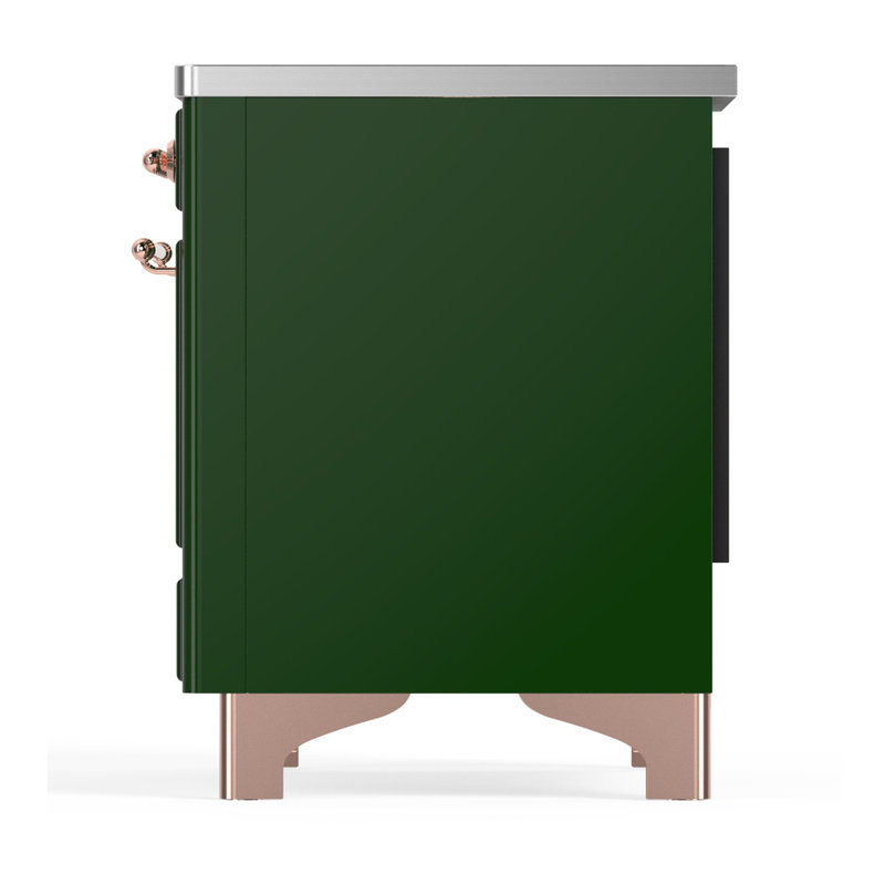 Majestic III Series 40 Inch Induction Range with 6 Induction Elements in Stainless Steel (Brass Trim), Emerald Green, Copper