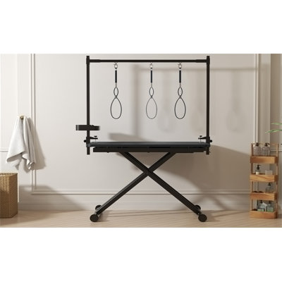 Table de toilettage pliable avec accoudoirs réglables