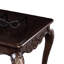 Table basse Astor, bois brun cerise foncé de 52 po, détails sculptés