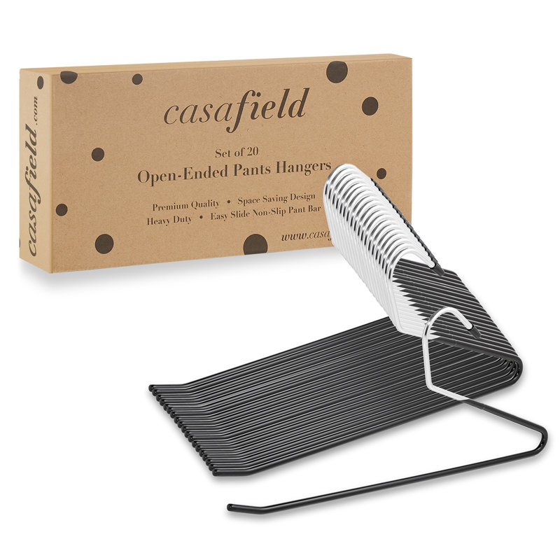  Open-Ended Pants Hangers, Non-Slip For Slacks, Jeans, Skirts