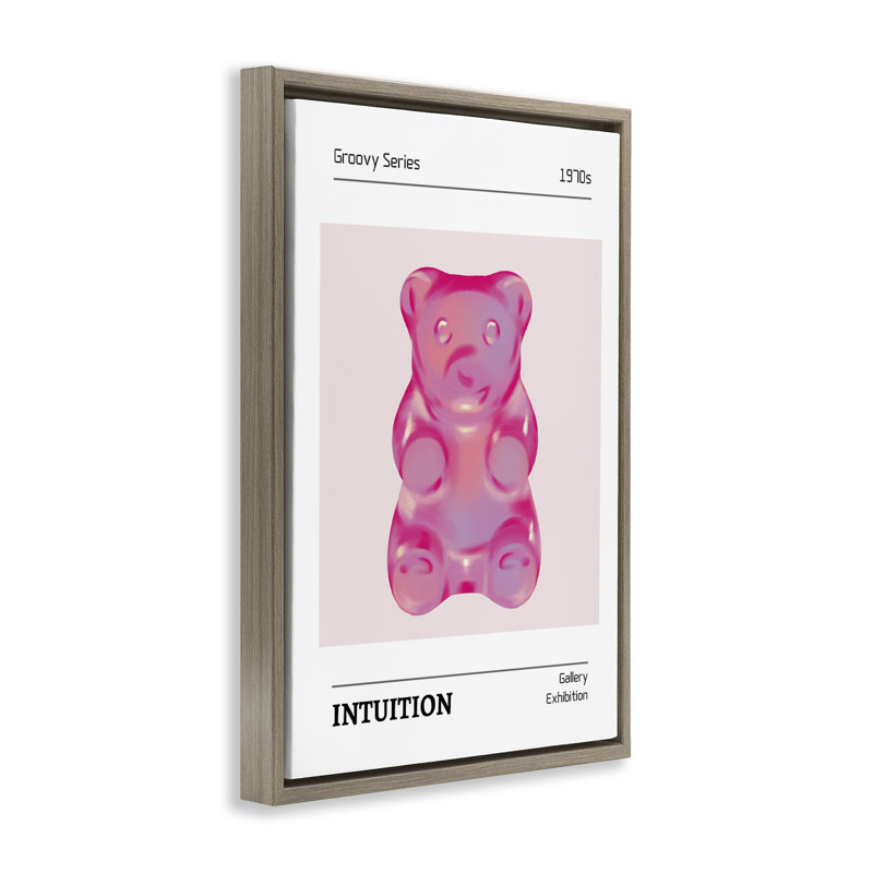 Cadre flottant Intuition phrase Candy Bear, design par LSR Design Studio, Cadre flottant orme Montalcino, H 25 po x l 17 po