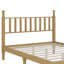 Lit plateforme avec tête de lit en forme de gourde, cadre de lit plateforme en bois rétro avec lattes de soutien-1847590281