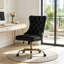 Chaise de bureau pivotante avec roulettes et garniture cloutée-129105587