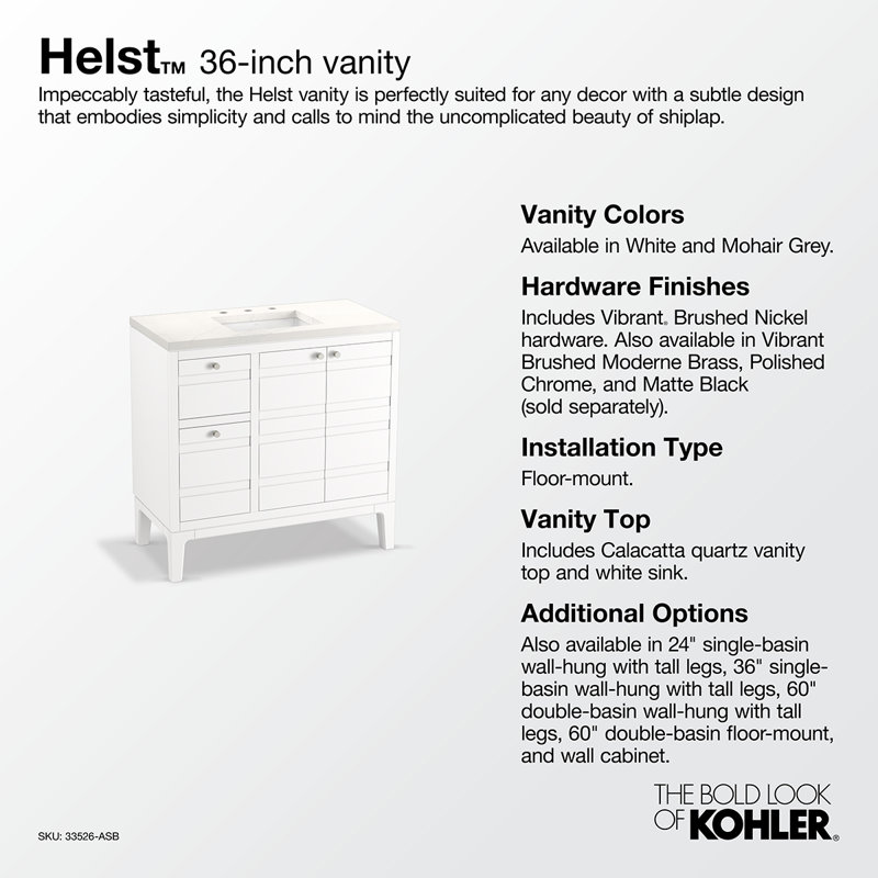 Helst 36-In Bathroom Vanity Set, White
