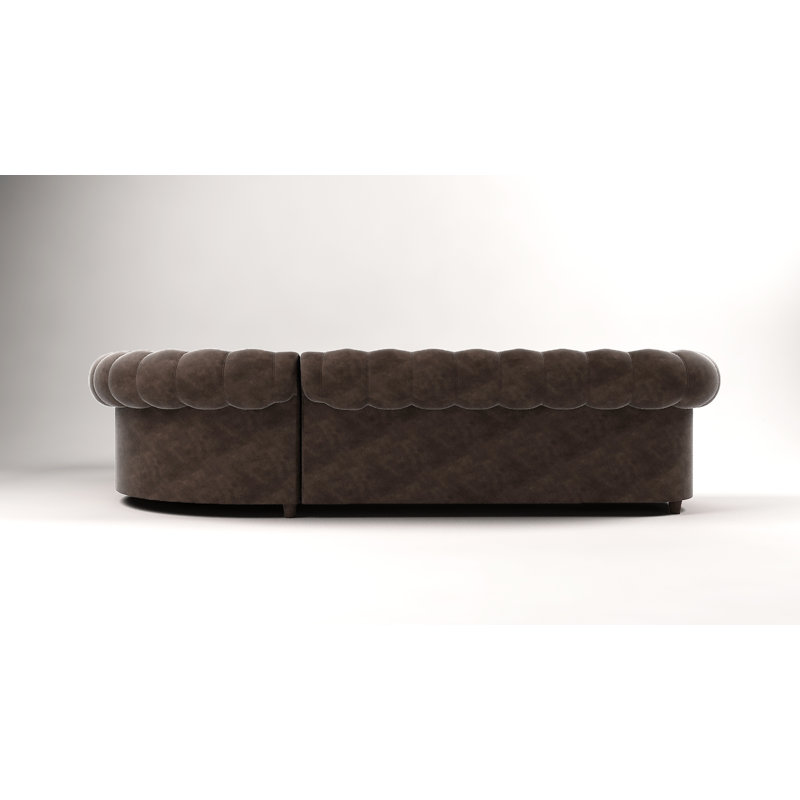Girardville Reversible Corner Sofa, Brown, Right