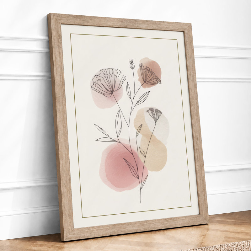 Blooming Stems Botanical - Framed Print, A1 - 84.1 x 59.4 cm, Oak