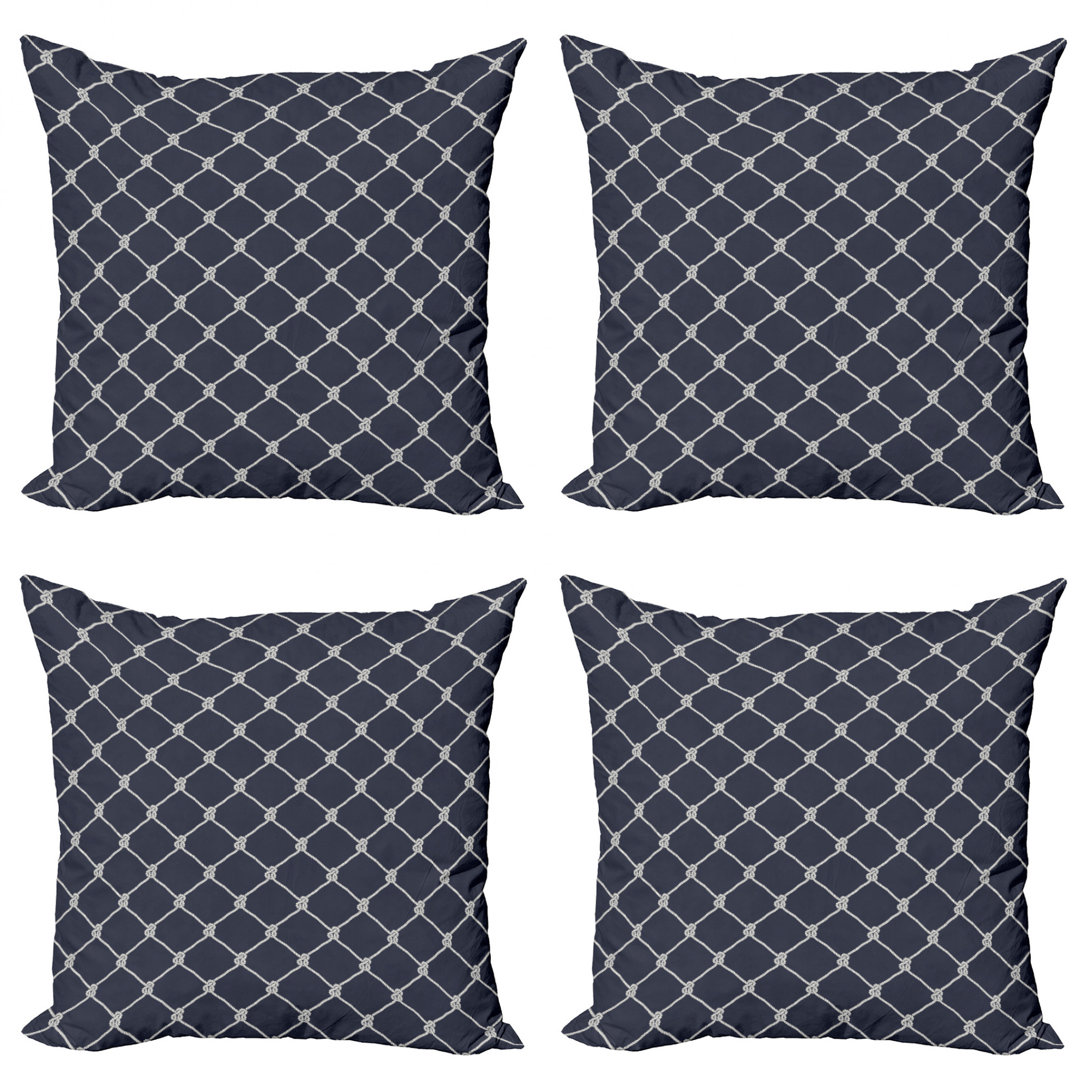 Ambesonne Navy Blue Square Pillow Cover (Set of 4) Ambesonne 