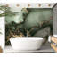 Murale pelez et collez - Inspiration aquarelle or vert-1810154509