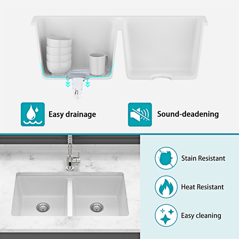 Undermount Kitchen Sink Double Bowl