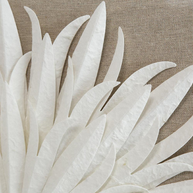 Décoration murale fleur en papier 3-D - l 24 po x L 2 po x H 24 po - blanc / beige