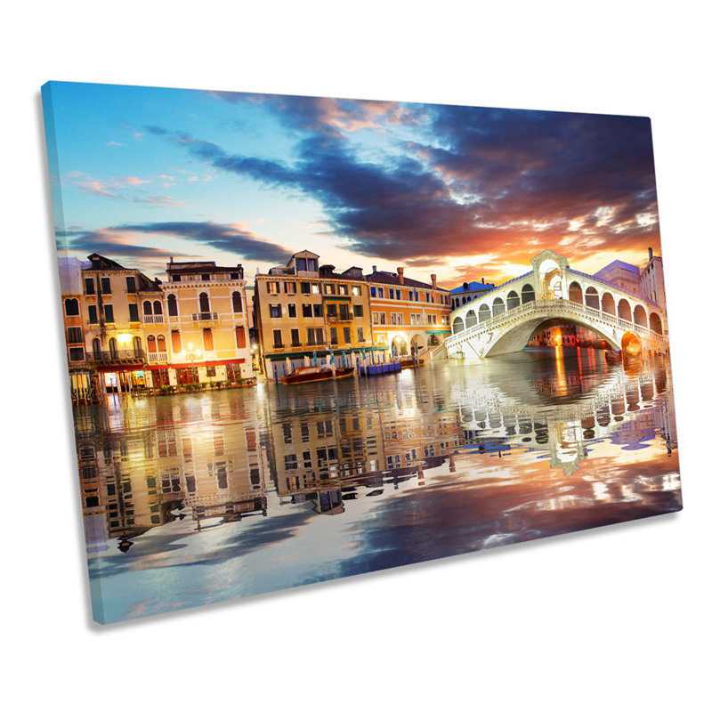 Venice Rialto Bridge Italy - Wrapped Canvas Art Prints, 61cm H x 91.4cm W