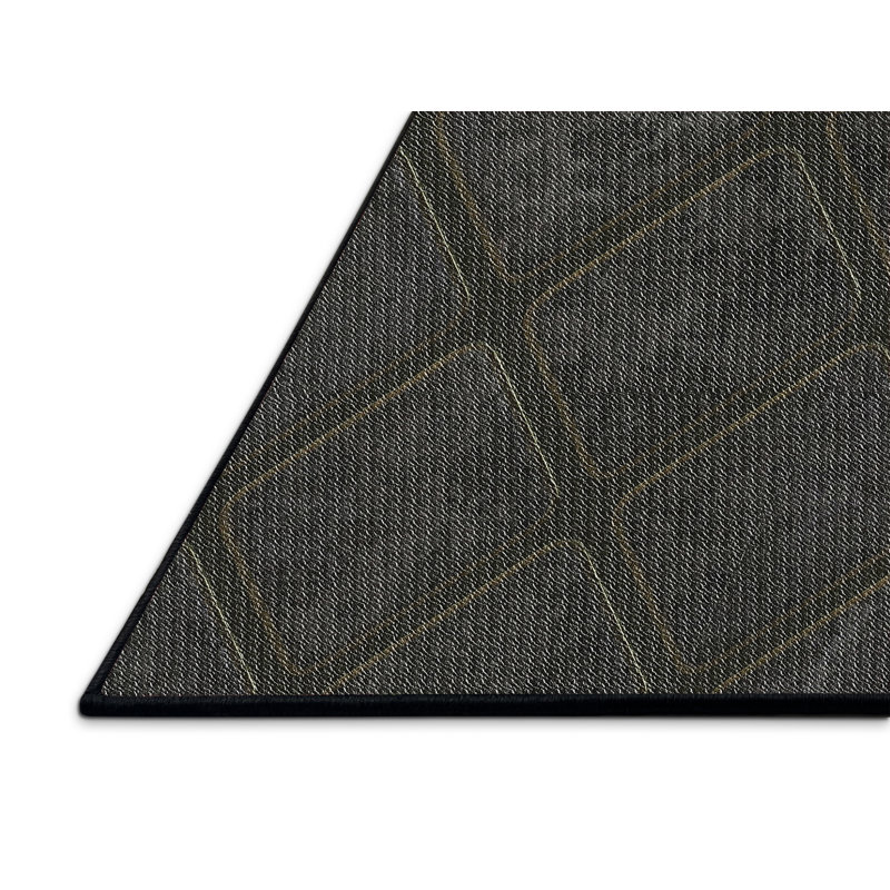 Tapis décoratif gris géométrique, Rectangle 7 pi x 9 pi