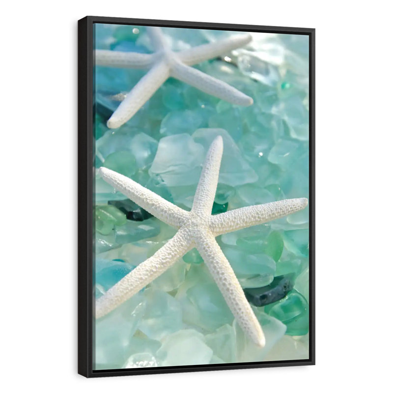 Verre de mer I, Cadre flottant noir, 27 po x 40 po