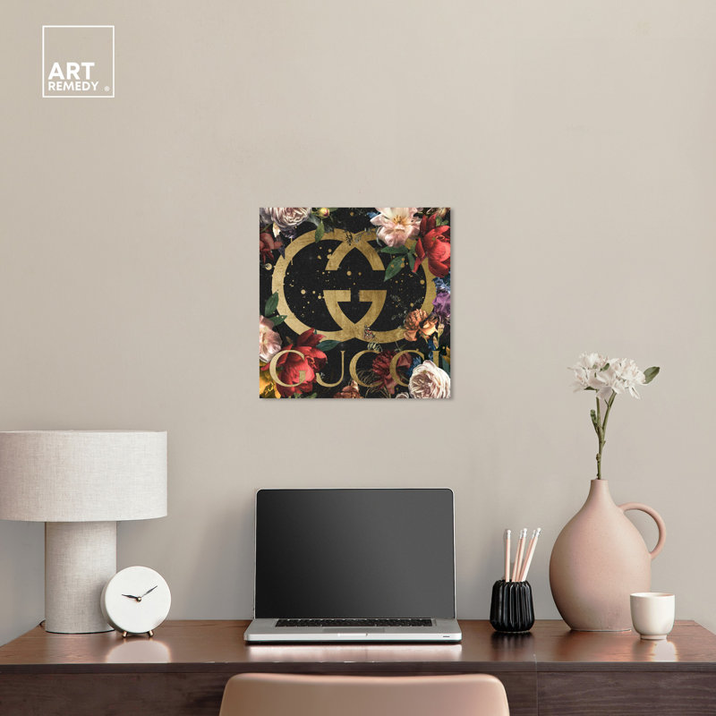 Glam, art noir sur toile noir, Toile tendue, H 16 po x l 16 po