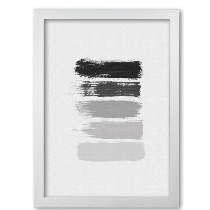 Black And White Stripes - Print, White Grain Frame, 85 cm H x 60 cm W x 5 cm D