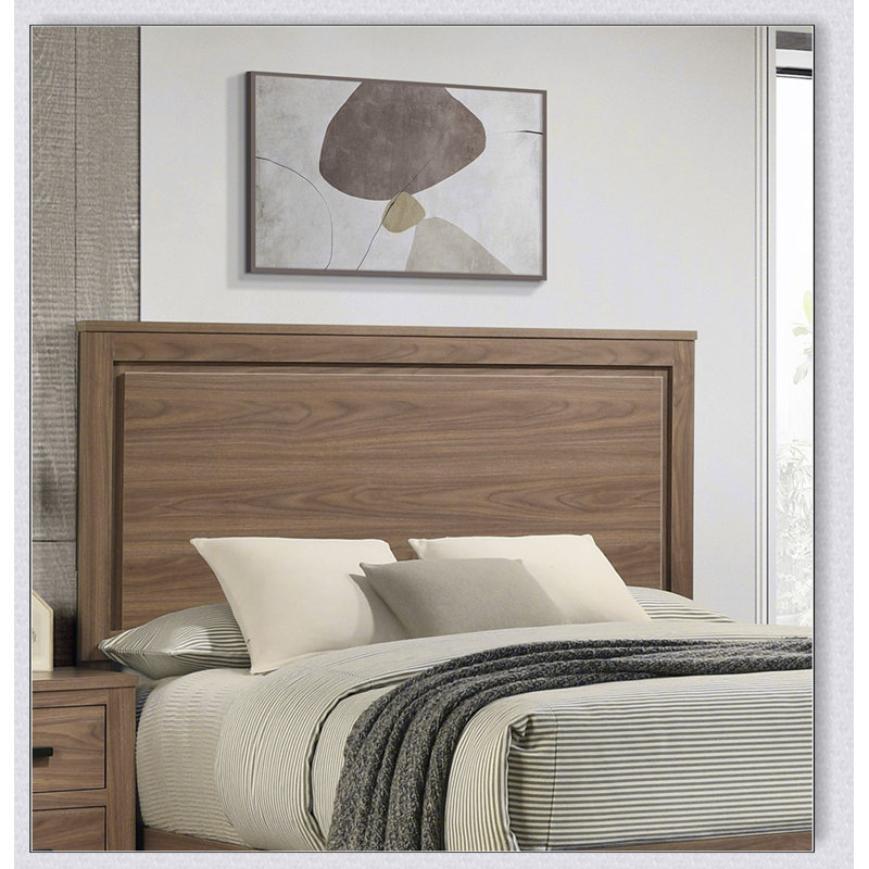 Simple Classic 1Pc Bed Panel Headboard Walnut / Chestnut Brown Bedroom Furniture Wooden, Grand lit