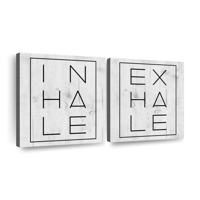 Reproduction d'art sur toile Zen Inhale Exhale, H 18 po x l 37 po x P 1,25 po