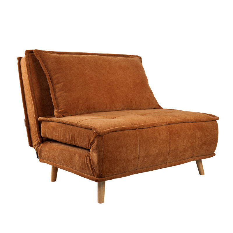 Chaise convertible en polyester Mikell, Orange