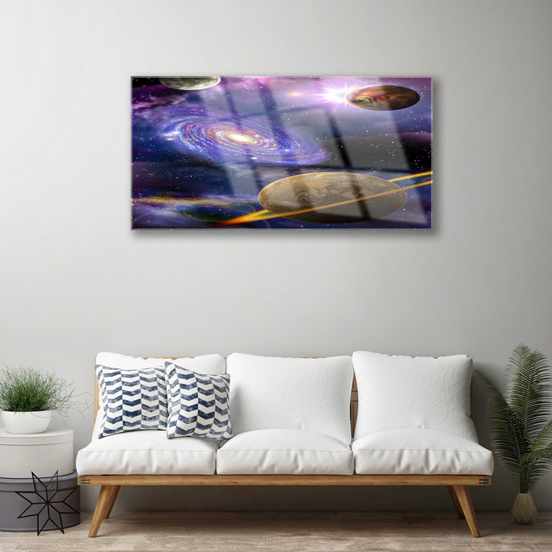 Universe Space 1 Piece Wall Art on Glass