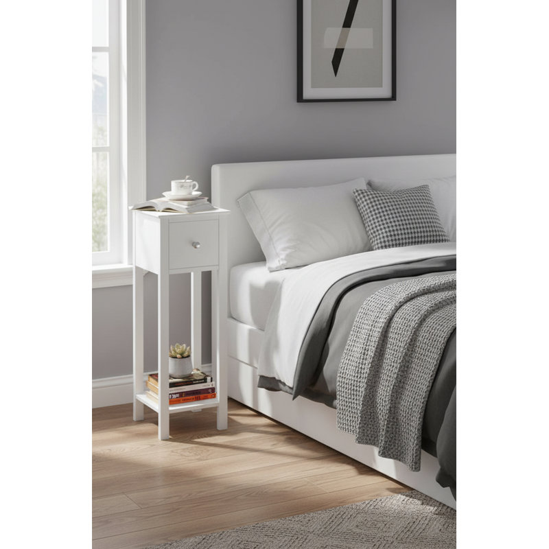 25cm W Manufactured Wood Bedside Table