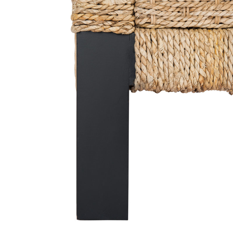 Seaside Splendor Queen Bed with Woven Banana Stem and Metal Frame