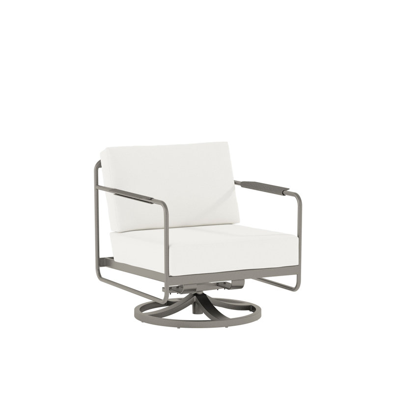Méridienne d'extérieur pivotante en aluminium Mirage, Coussin blanc / structure brun clair