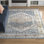 Tapis oriental bleu / moutarde Kinzel