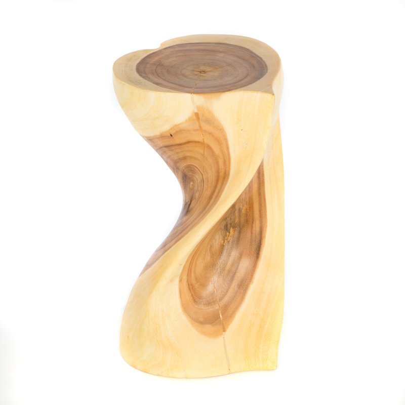 Cruz Solid Wood Accent Stool, Clear