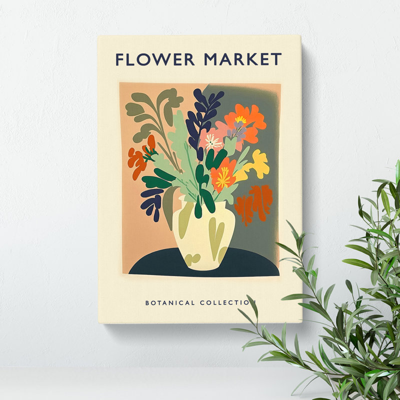 XMKTMKT-9 A Botanical Flower Market Exhibition No.3 - Wrapped Canvas Print, 50cm H x 35cm W x 3cm D