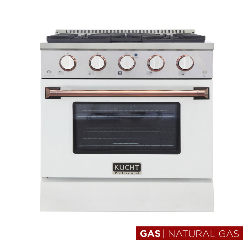 30" 4.2 cu. ft. Freestanding Gas Range with Convection Oven, Natural Gas, White