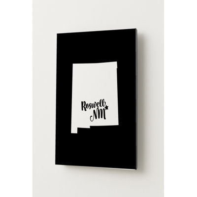 Roswell, ma douce demeure — Silhouette de l'État du Nouveau-Mexique — Portrait mural en métal