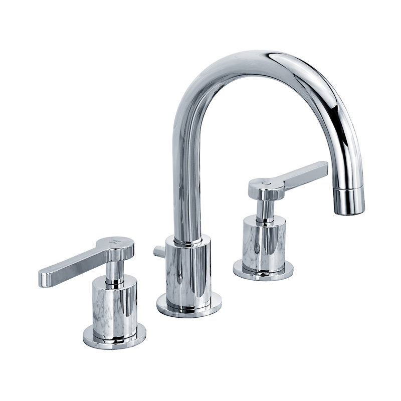 Kafka Widespread Bathroom Faucet with Pop-Up Waste, Polished Chrome, Lever