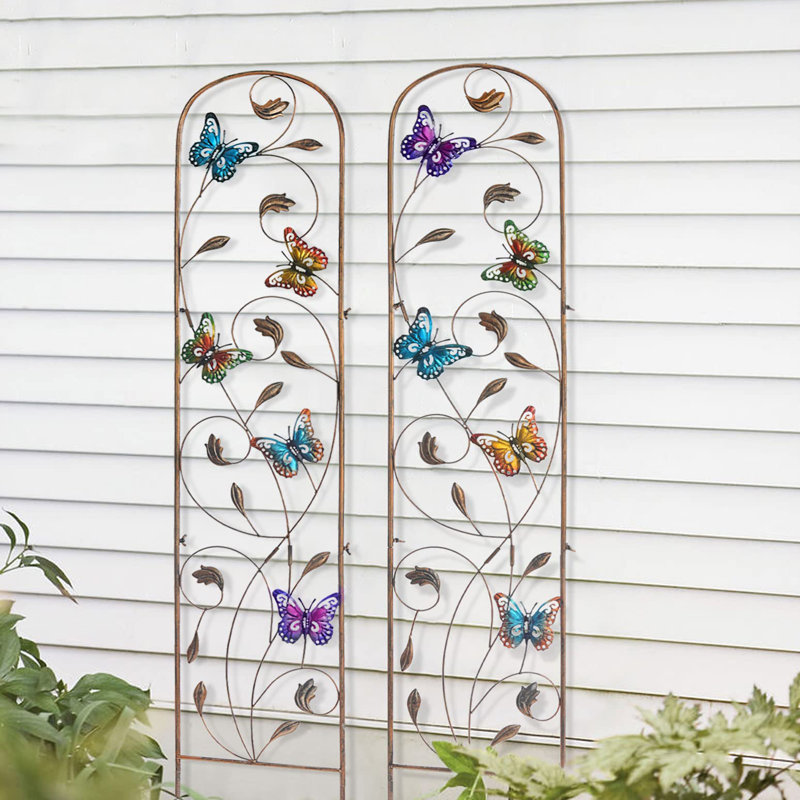 Ensemble de 2 treillis de jardin en métal
