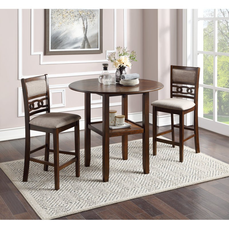 Ziemer 2 - Person Solid Wood Top Four Leg Dining Set, 36" H x 42" L x 42" D, Cherry Brown