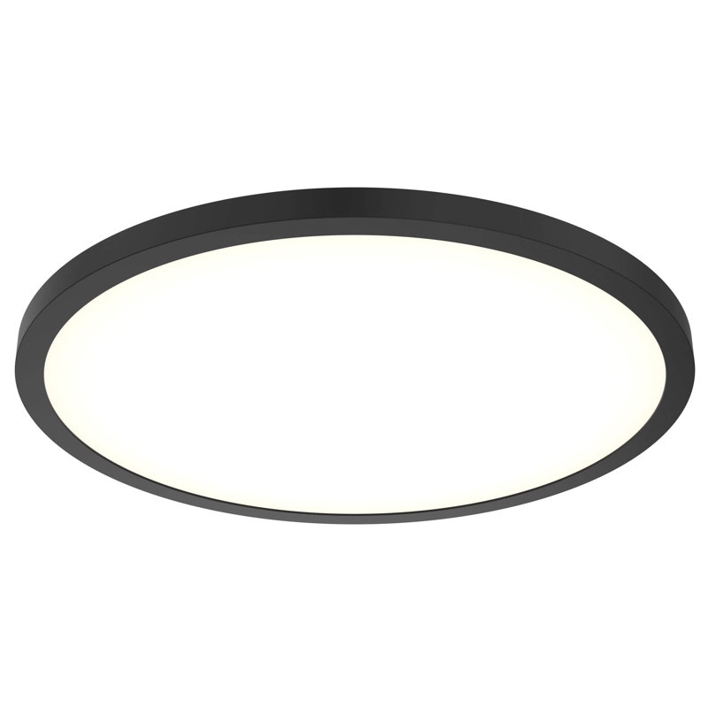 Plafonnier encastré rond 24 po Keansburg, Noir mat