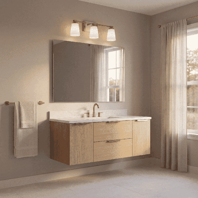 Matha 3-Light Vanity Light, 8" H x 25.25" W x 25.25" D, 3 Lights