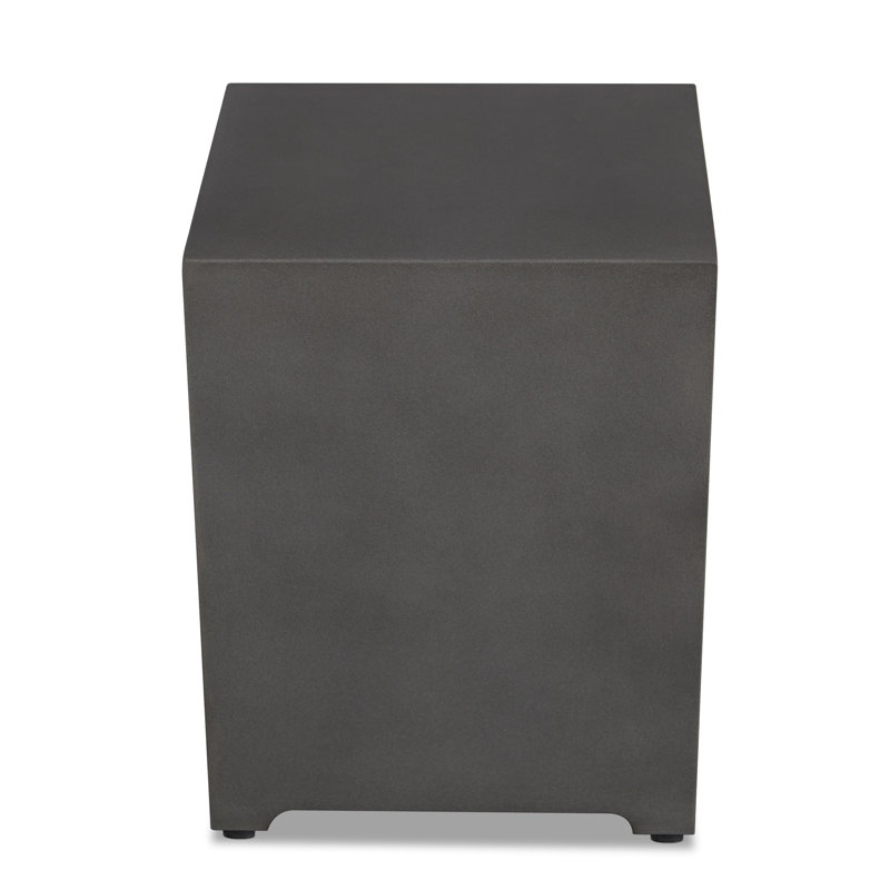 20"H Square Metal Propane Tank Cover and Side Table by Real Flame, Dark Grey