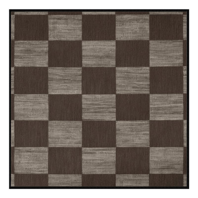 Tapis brun à carreaux lavable à la machine