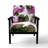 Abstract Pattern With Blue & Golden Textures II - Upholstered Modern Velvet Arm Chair-118659417-118659416