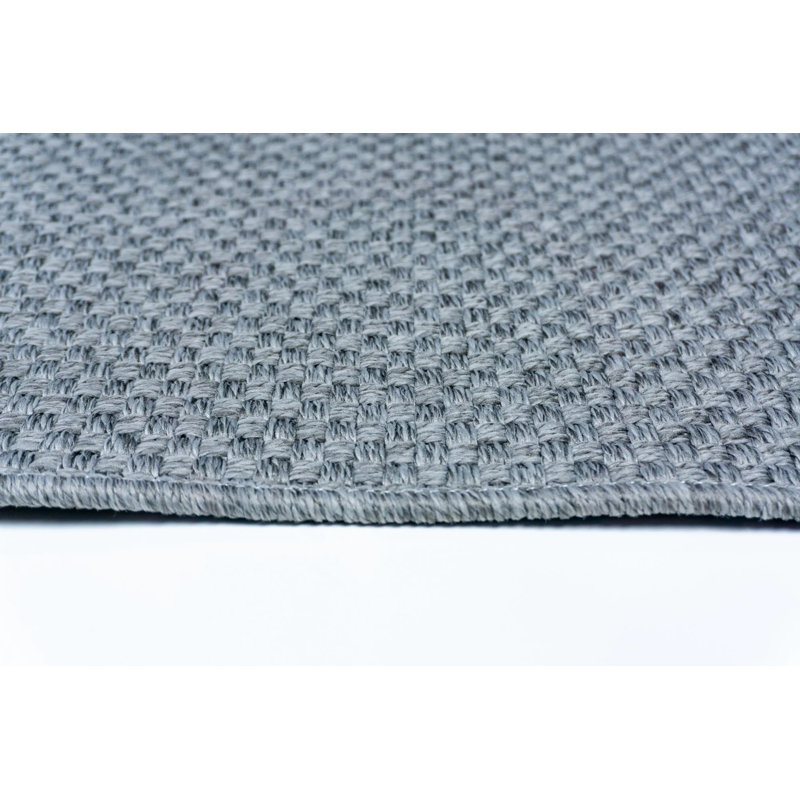 Tapis en sisal rustique antidérapant lavable à la machine bleu clair, Carré 5 pi