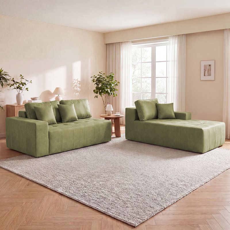 39.37" W Modern L-Shape Corner Chaise Sectional Sofa Bed with Faux Leather and No Assembly
