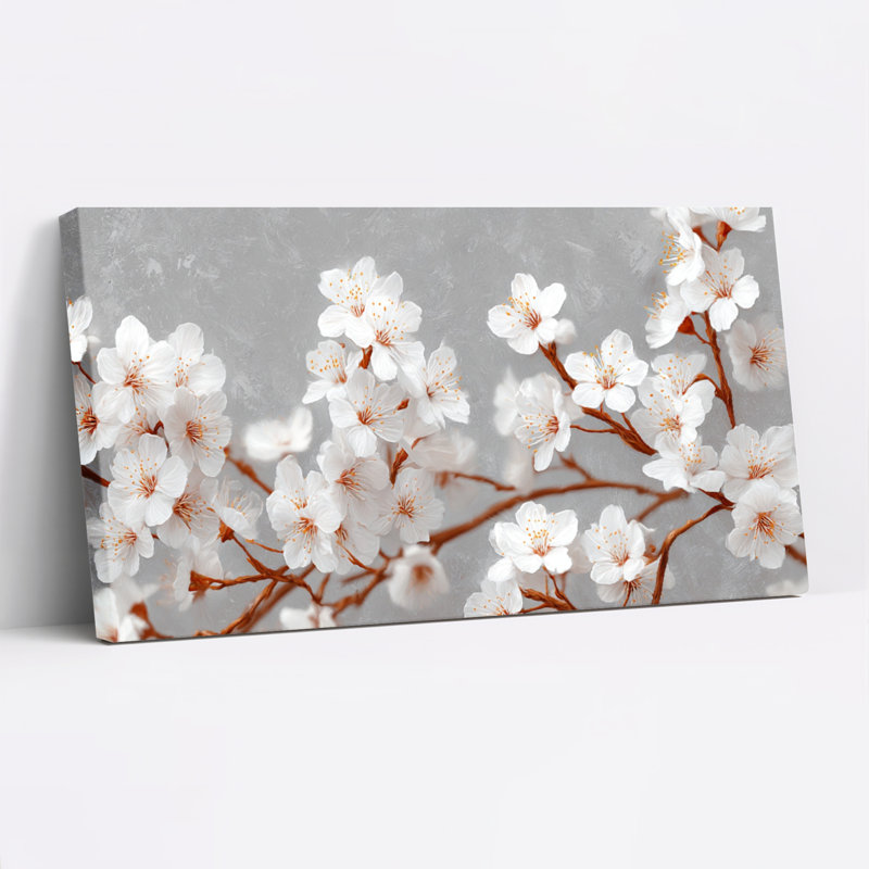 Ensemble de 1 tableau sur toile à motif floral de cerisier, H 20 po x l 40 po