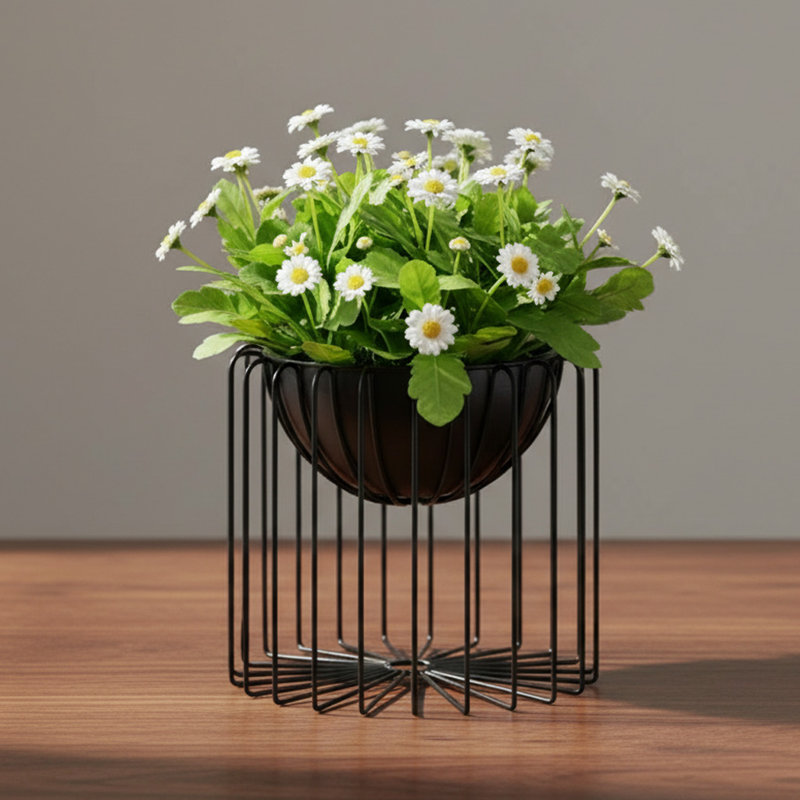 Daouda Metal Pot Planter with Stand for Indoor Outdoor Plants – Perfect Christmas Home Decor & Gift