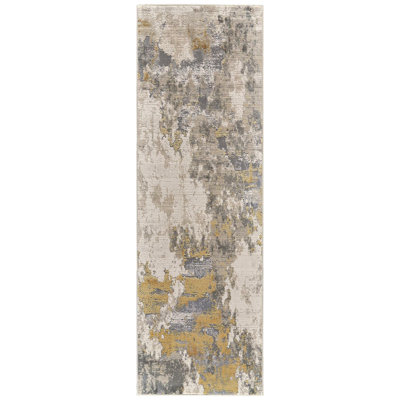 Annya Abstract Jute Ivory/Yellow/Gold Area Rug