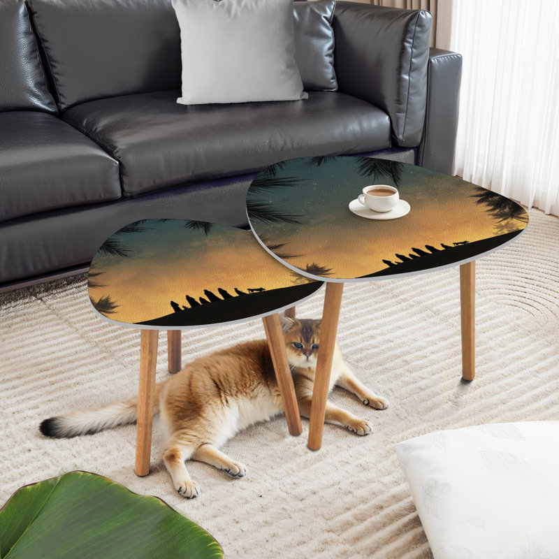 Ensemble de 2 tables basses gigognes Triangle