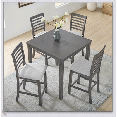 Ensemble de table et chaises de salle à manger de style rétro 5 pièces, de conception ergonomique pour le confort et la durabilité, parfait pour le salon et la salle à manger